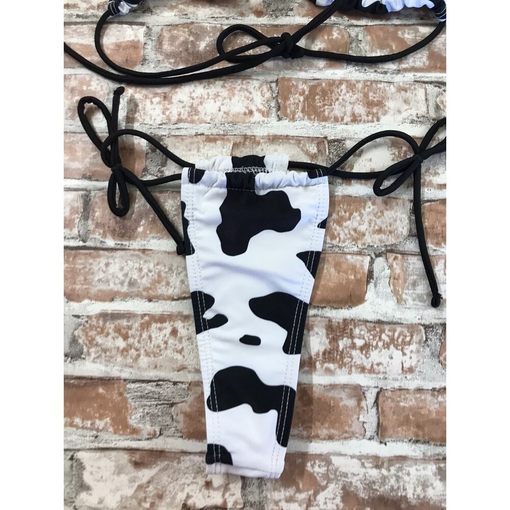 Sexy Women’s Bikini Set Mini Halterneck Triangle Top One Sm Cow DESIGN Swimsuit - Picture 3 of 5